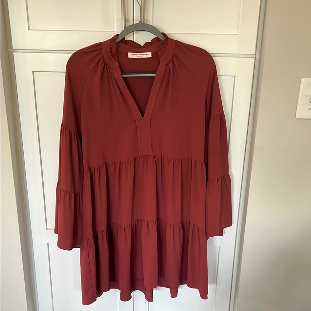 Amanda Uprichard Coral Long Sleeve Dress